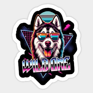 Wild One Siberian Husky Dog Sticker